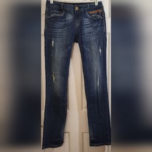 Rerock for Express Jeans Womens  Blue Denim Pants Low Rise Boot Cut 28